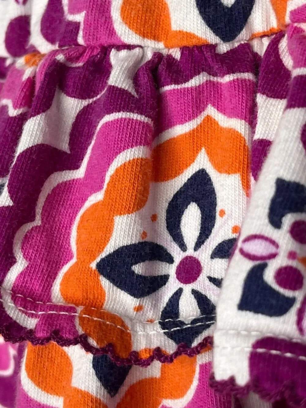 Gymboree Girls 12-18 Months Tiered Ruffle Skirt Purple Pink Boho Floral